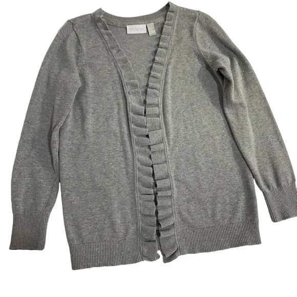 THE CHILDREN’S PLACE Cardigan Sweater Leggings Pants Set Size 10 Gray Navy Blue - Picture 6 of 16